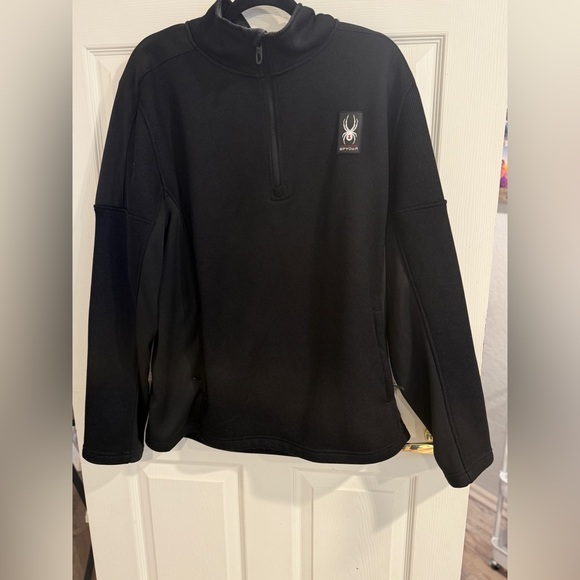 Spyder Men’s XL Black 1/4 Zip Performance Pullover Jacket - Picture 2 of 12